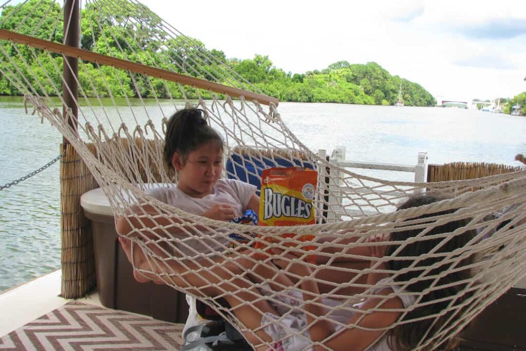 Relaxing In A Hammock On Tiki Boat Tour